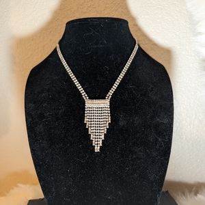 Silver and crystal necklace